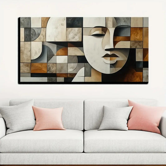 Hand-painted oil paintings  geometric shapes