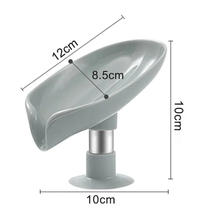 Soap Holder Leaf Shape Box Suction Cup Tray Kitchen Bathroom Accessories