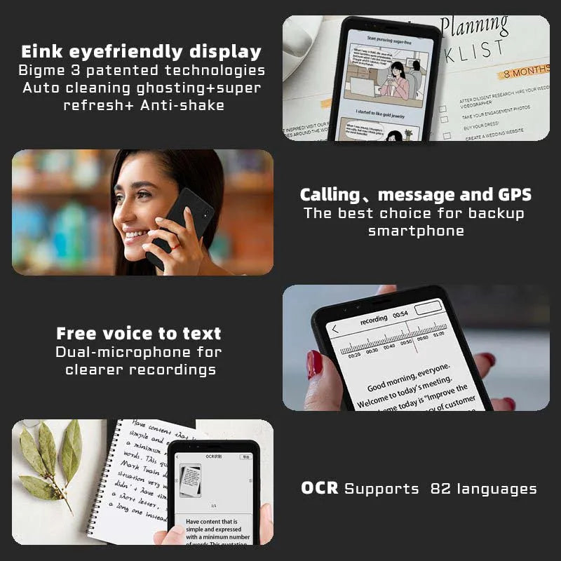 Electronic ebook reader and E-ink Screen smartphone Android11 Support