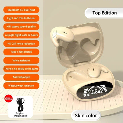 Wireless Sports Bluetooth Headphones, Highend Dual Ear Sleep In Ear, Md538 Mini Painless Noise Cancelling Thin Headphones.