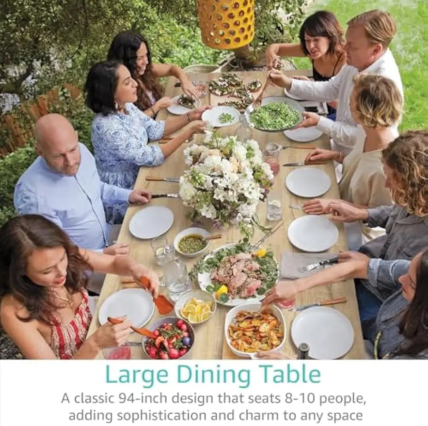 Large Dining Table for 8 - to 10 People 94In Long, Expandable Dinning Kitchen Tables.