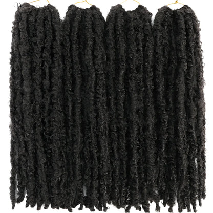 Butterfly Faux Locs Crochet Hair | 12/14" Distressed Goddess Locs | Pre-Looped | 12 Strands/Pack