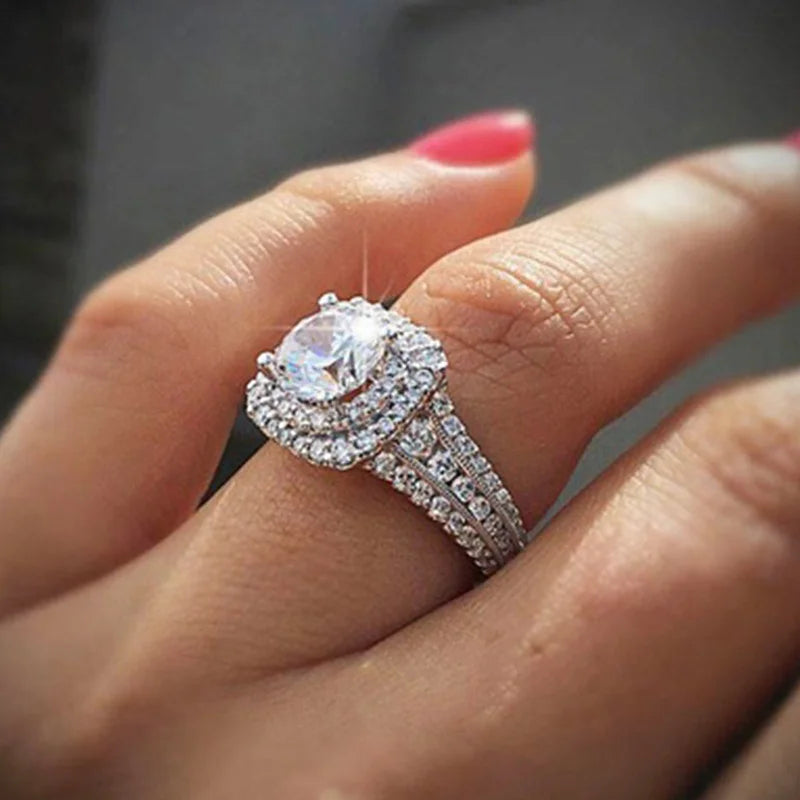 Hip Hop Style Trendy Men Rings, Iced Out Bling Cubic Zirconia Geometry Ring.