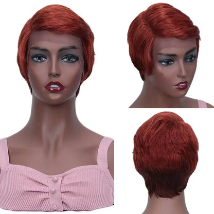 Peruvian Straight Pixie Cut Bob Wig | T-Part Transparent Lace Human Hair (Pre-Plucked Hairline)