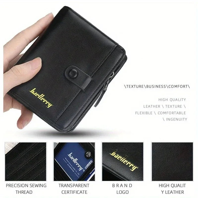 Custom Engrave Name High Quality Man Short Wallets, Personalized Name, Zipper Coin Pocket Wallet, Christmas Father's Day Gift.