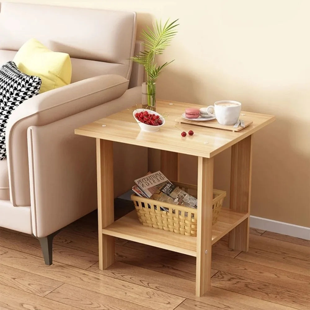 Solid Wood Bedroom Small Side Table Stable Cabinet  Bedside Storage