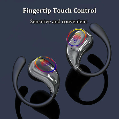 Bluetooth 5.4 Ear Hook Headphones, HiFi Stereo, Waterproof Headsets, LED Display.