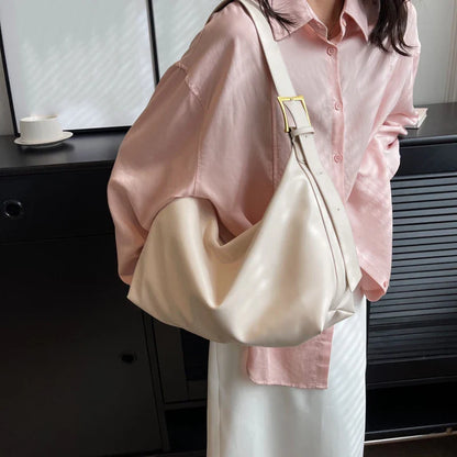 Vintage Big Capacity Shoulder Bag | Soft Leather Crossbody & Armpit Satchel Bag (Casual Portable Handbag Purse - Bolsa)