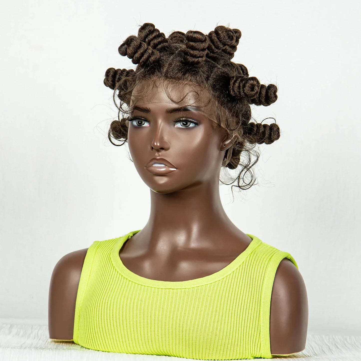 Handmade Bantu Knotless Braids Wig | Full Double Lace Front | Baby Hair