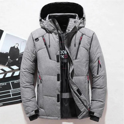 -20 Degree Down Jacket Male  Parkas White Duck Down Jacket, Hooded Thick Warm Padded  Coat Oversize M-4XL.