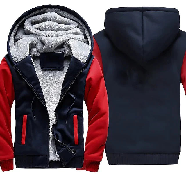 Men's Jacket Winter Camouflage Fleece Thicken Hooded Jackets, Casual Zip Up Hoodies Streetwear Coats.
