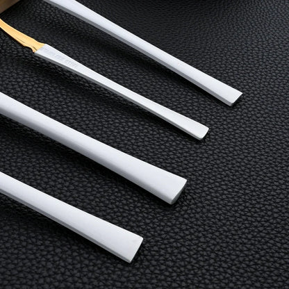 16Pcs Dinnerware Set, Stainless Steel, Western Black, Set  Spoon ,Fork, Knife Tableware.