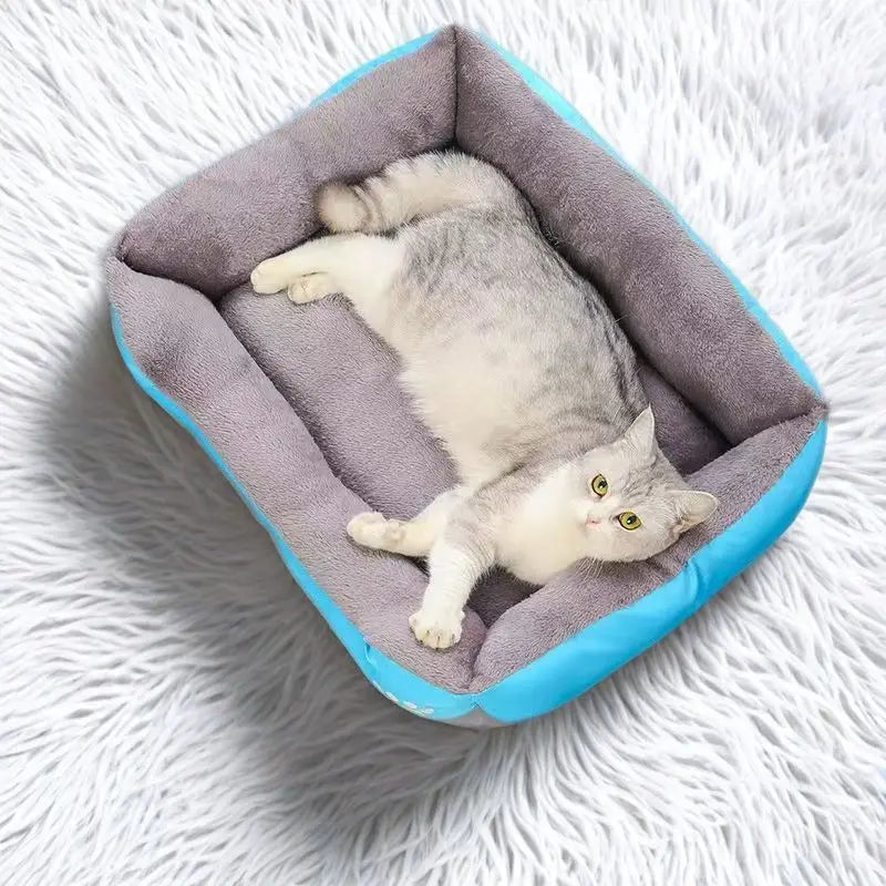 Large Pet House Dog Bed, Cat Mat, Long Plush Deep Sleeping Warm Soft Small Dog Cushion.