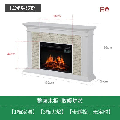 Natural Wood Living Room Fireplace Rustic  Decoration