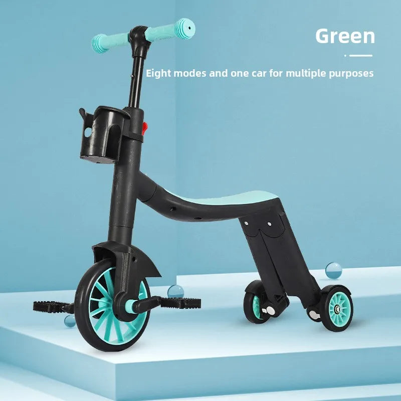 Multifunction Kick Scooter Adjustable  Boys, Girls Cycling  Push Handle Pedal 3 in 1