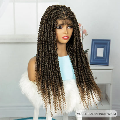 Burgundy Knotless Twist Dreadlocks Lace Front Wig | Crochet Braids | Full Lace | Black Women