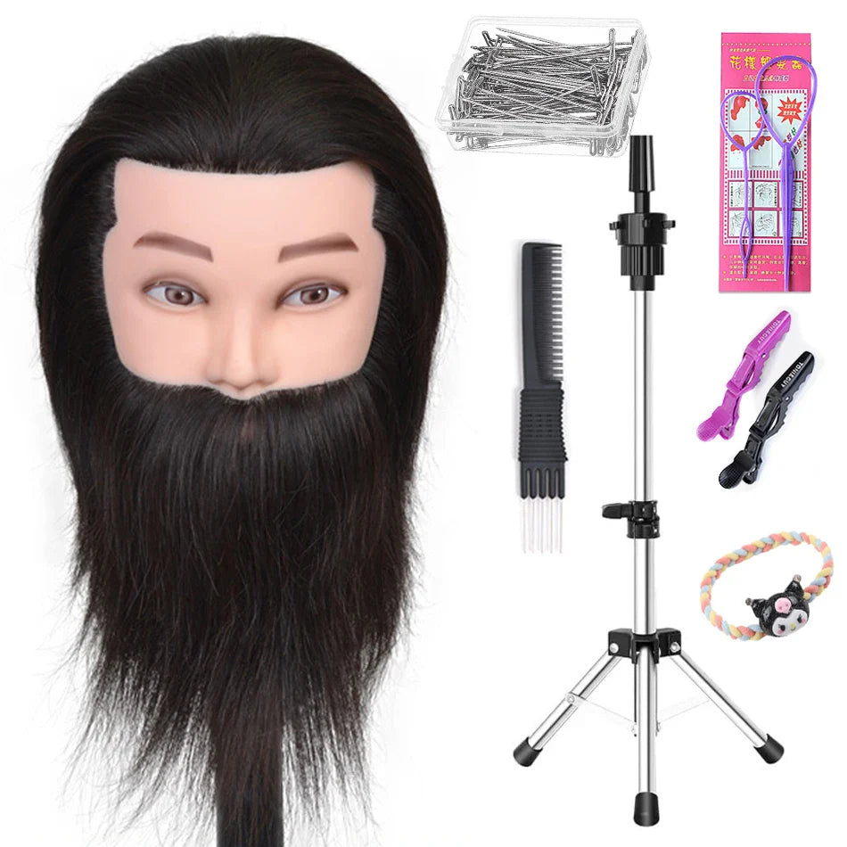 100% Real Human Hair Mannequin ,Styling Heads Cosmetology Practice Heads.