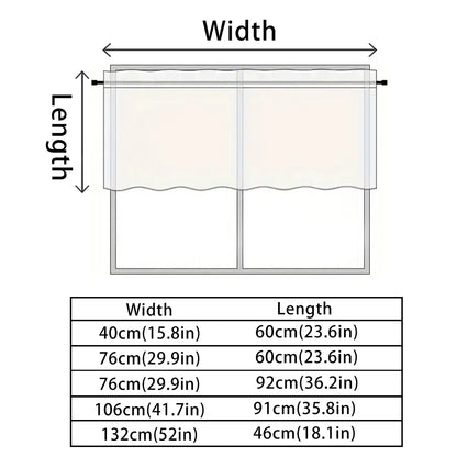 1pc Solid Short Curtain, Small Curtains for Kitchen, Bathroom, High Blackout.