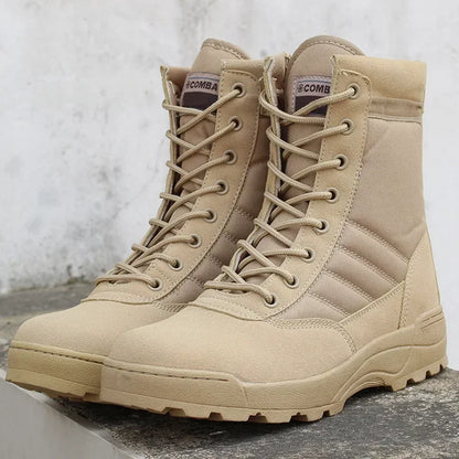 Leather Boots for Men Outdoor Combat Infantry Tactical Boots,