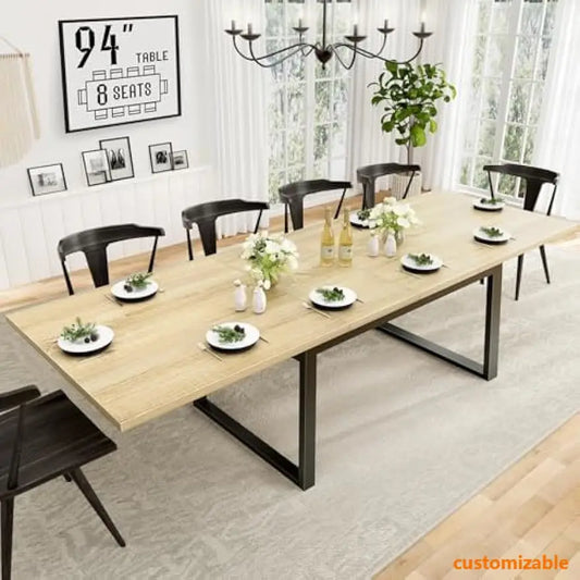 Large Dining Table for 8 - to 10 People 94In Long, Expandable Dinning Kitchen Tables.
