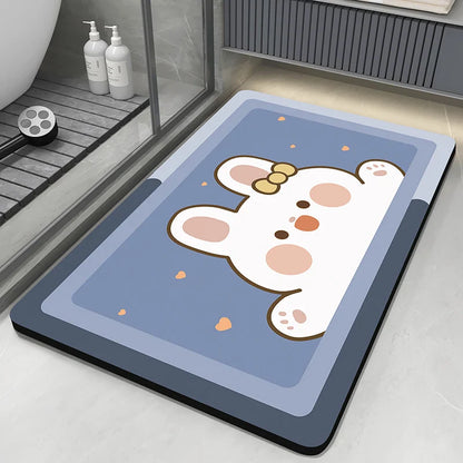 Bath Mats Bathroom  Anti Slip Floor Mat Quick Dry Shower Toilet Rug
