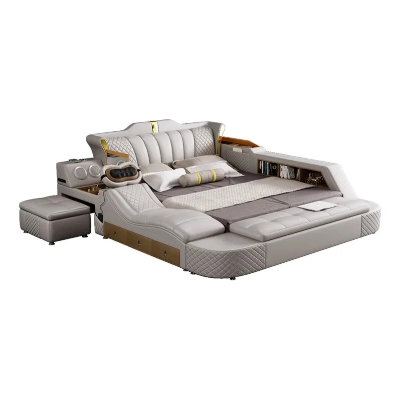 Wood Luxury Bedroom  Modern  Queen King Size Bed