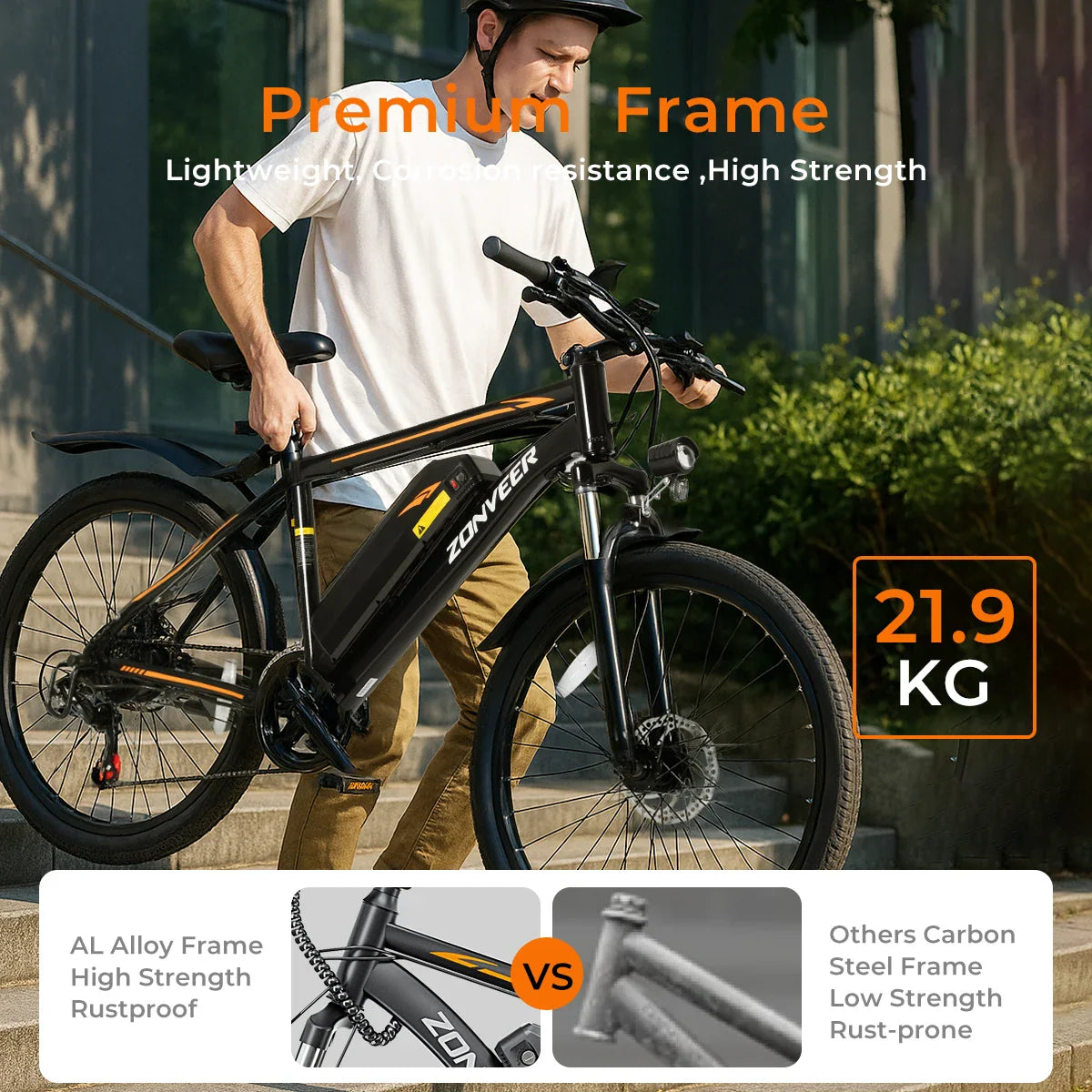 【1 Year Warranty】M26 Electric Bicycle,1000W Peak Moto, 360WH Lithium Battery 26 Inch E-bike UL2849.