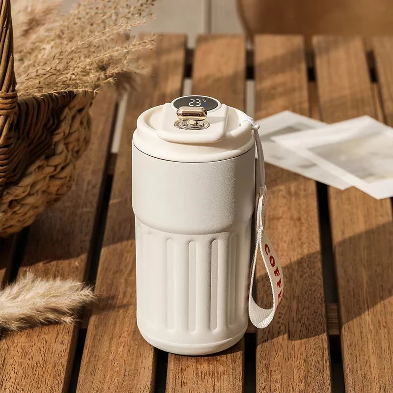 Intelligent Digital LED Temperature Display Coffee Cup, Stainless Steel Thermos Bottle, Keeps Cold and Heat Mug.
