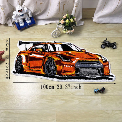 VIKAMA Racing Car Carpet - Soft And Comfortable For Skin Contact, Suitable For Living Room, Bedroom And Bedside Area.