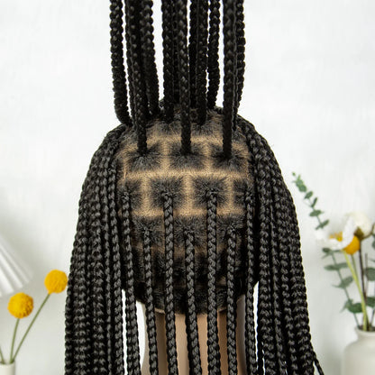 36" Cornrow Braided Wig | Full Lace Braided Wig | Box Braids | Long Braids | Synthetic Hair | Black Women