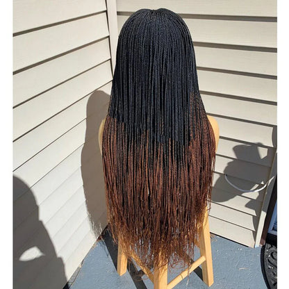 Ready-to-Ship 28" Center Part Box Braids Wig | 13x4 Lace Front | Middle Part | Kanekalon