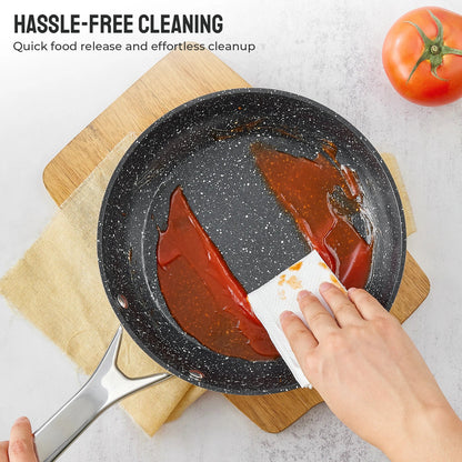 Induction Cookware Nonstick, 10-Piece Pots and Pans Set, for Induction Cooktop, Compatible with All Stoves.