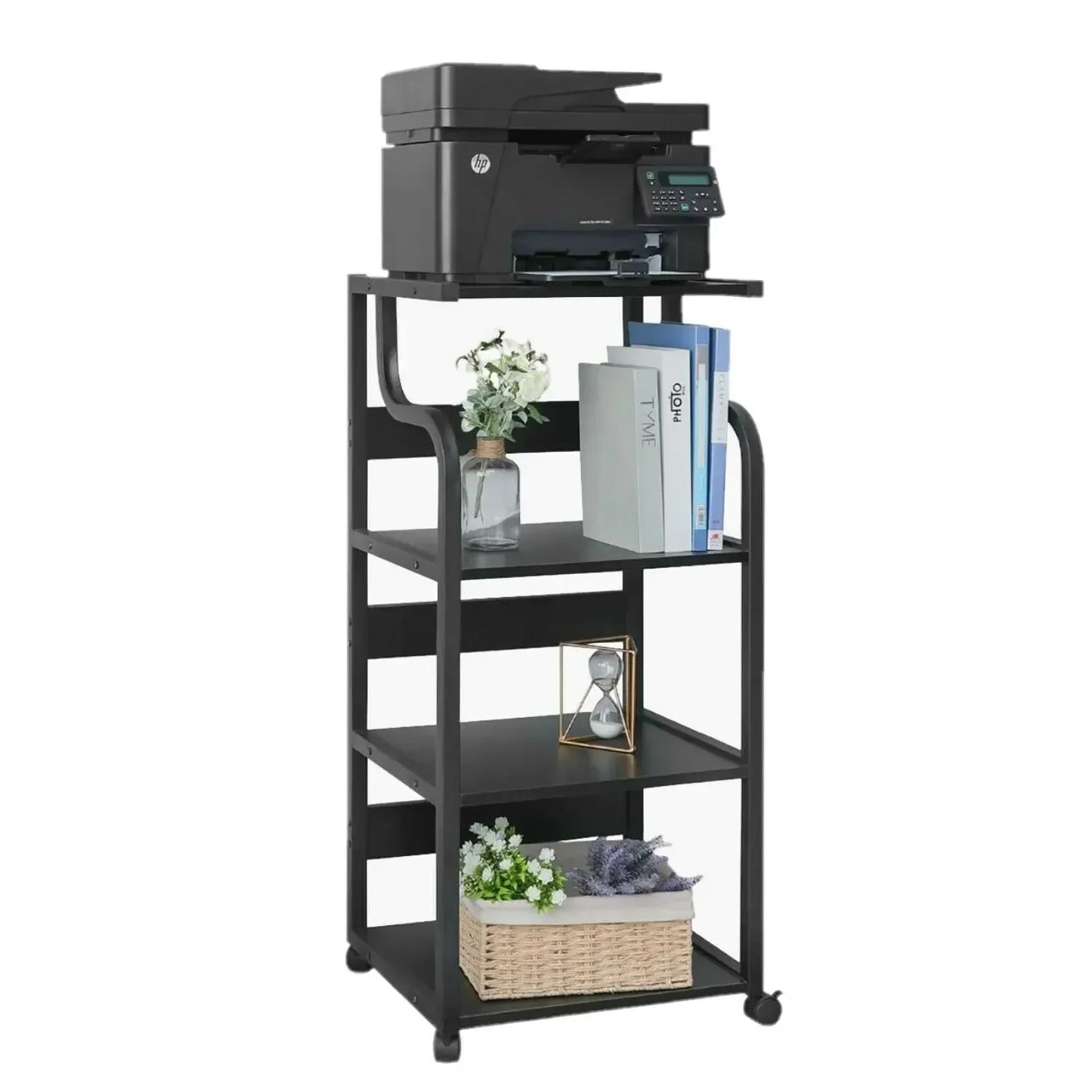 Printer Stand, Mobile Printer Table with Wheels for Home Office.  PC Tower Stand, Host Computer Cart.