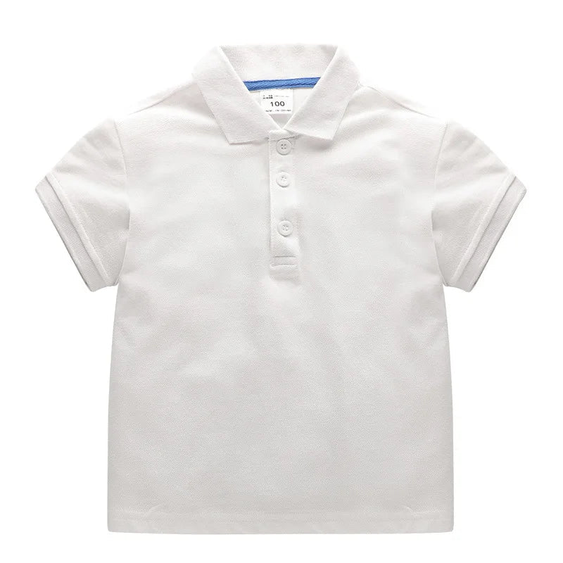 Kids Boys Solid Color Cotton Polo Shirts 2025. Tops Tee Girls Baby Lapel  Shirt Age 1-10T