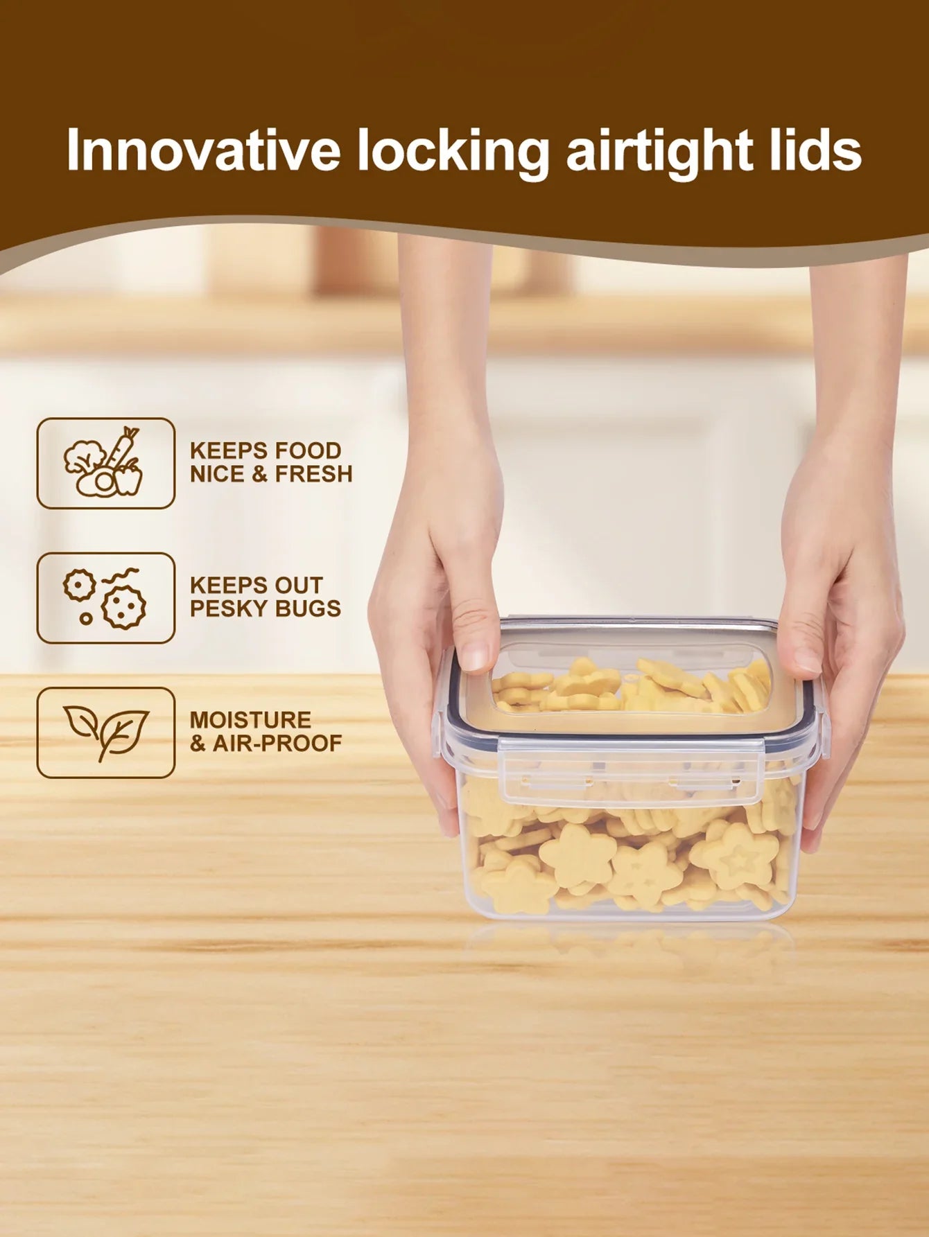 48pcs,Sealed food storage containers with LIDS, kitchen pantry,  grain, flour, sugar