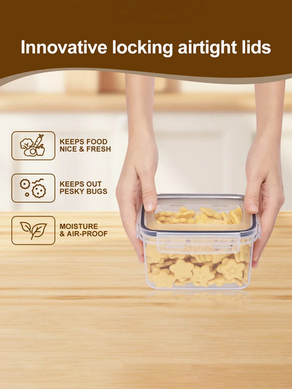 48pcs,Sealed food storage containers with LIDS, kitchen pantry,  grain, flour, sugar