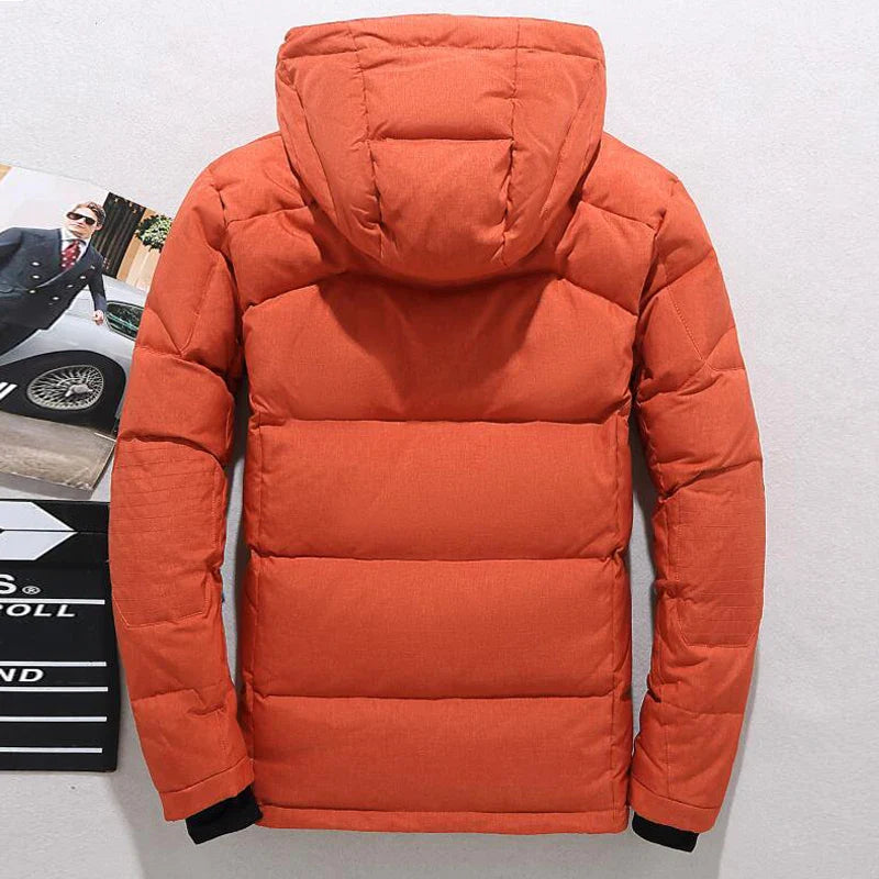 -20 Degree Down Jacket Male  Parkas White Duck Down Jacket, Hooded Thick Warm Padded  Coat Oversize M-4XL.