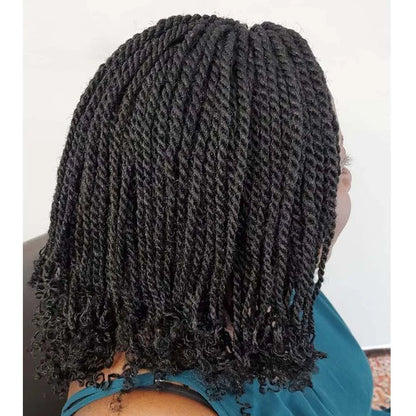 Short Box Braided Wig | Kinky Twist Crochet Wig | Heat Resistant | Synthetic Braids for Black Women