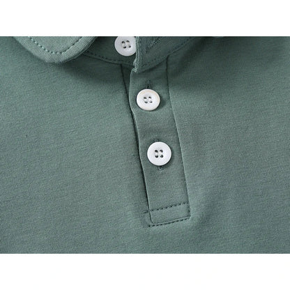 Boys Cotton Polo Shirts Children Kids Girl T shirt 2025,White Solid ColorTops
