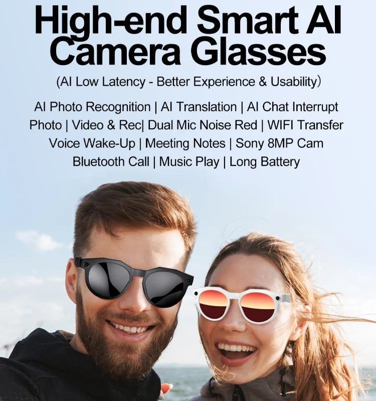 8K HD AI Smart Glasses, Chat GPT 800MP Camera, Bluetooth, Call AI Translation ,Voice Assistant Control ,Sunglasses Women Men 2026.