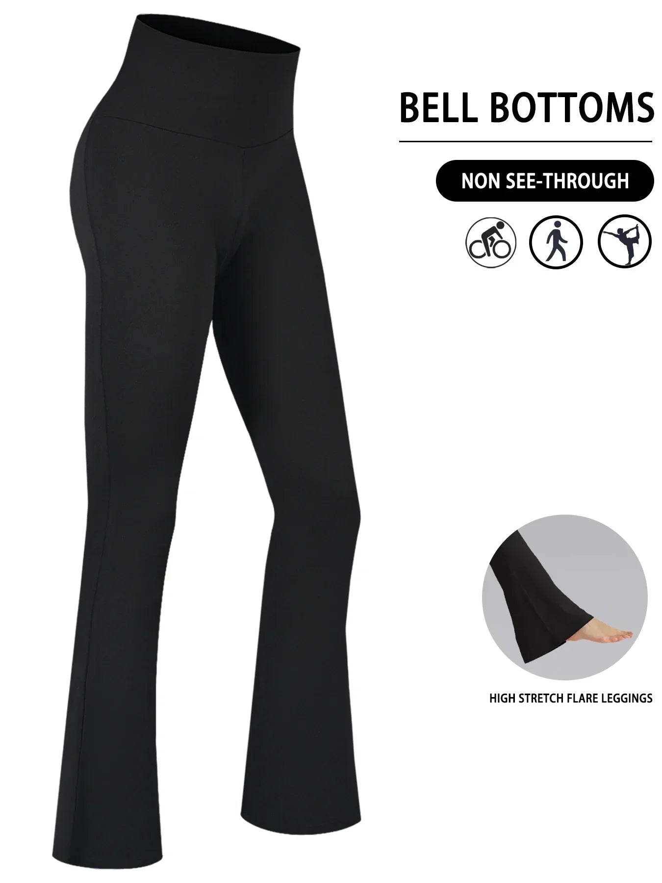 Plus Size Women's Super Soft High Waisted Flare Pant, Soft Bootleg Bell Bottoms.