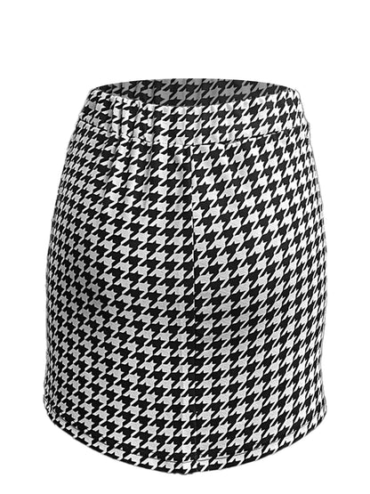 Elegant elastic waist half skirt, hip hugging high waist short skirt.