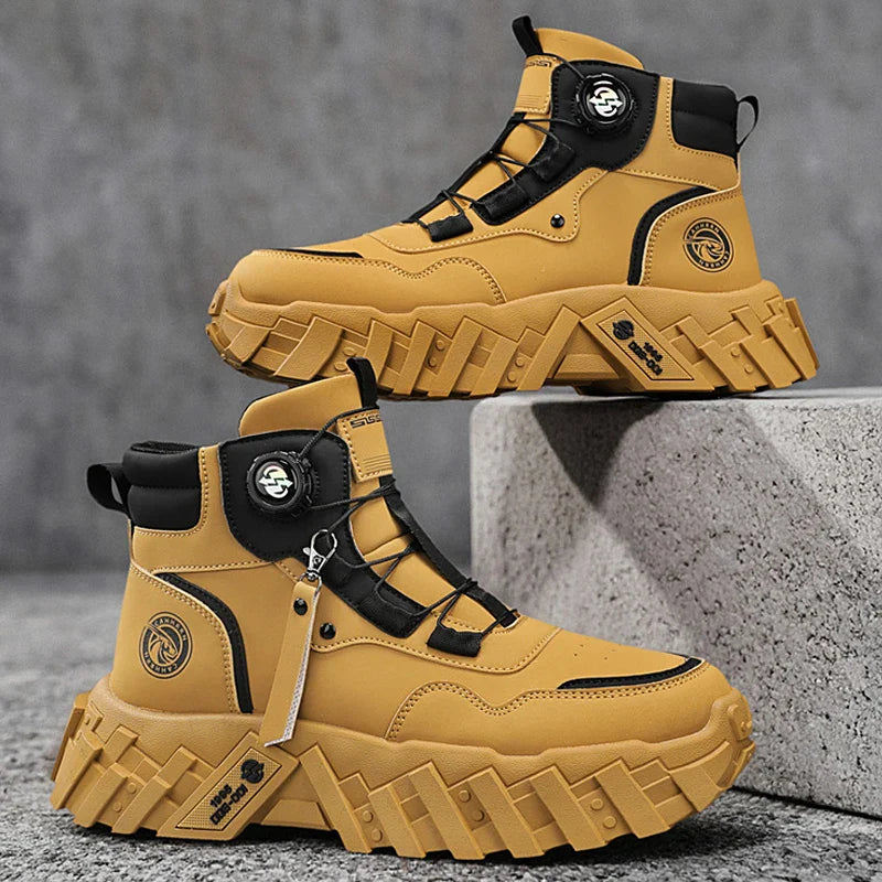 Men Combat Tactical Boots with Straps for Training Waterproof  Multifunctional  Outdoor Hiking Shoes