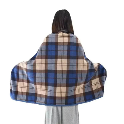 Winter Wearable Shawl Blanket, Warm Flannel Casual Office Blanket, with Button.