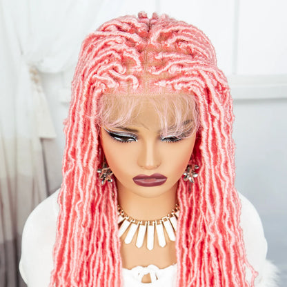 Red Box Braids Full Lace Wig | 36 Inches | Crochet Braids | Knotless | Kanekalon