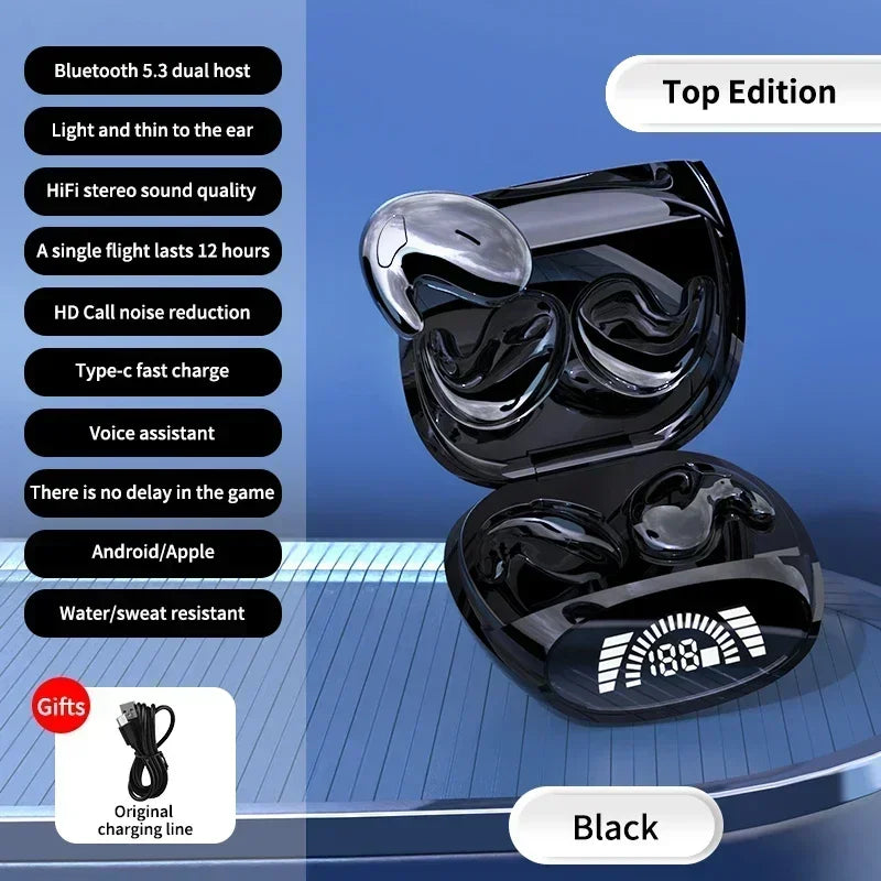 Wireless Sports Bluetooth Headphones, Highend Dual Ear Sleep In Ear, Md538 Mini Painless Noise Cancelling Thin Headphones.