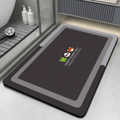 Bath Mats Bathroom  Anti Slip Floor Mat Quick Dry Shower Toilet Rug