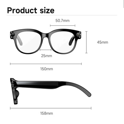 AI Smart Glasses, Real-time Translation, Dual Camera, Bluetooth Call Sunglasses, Shoot Audio Video Music Player Multifunctional.