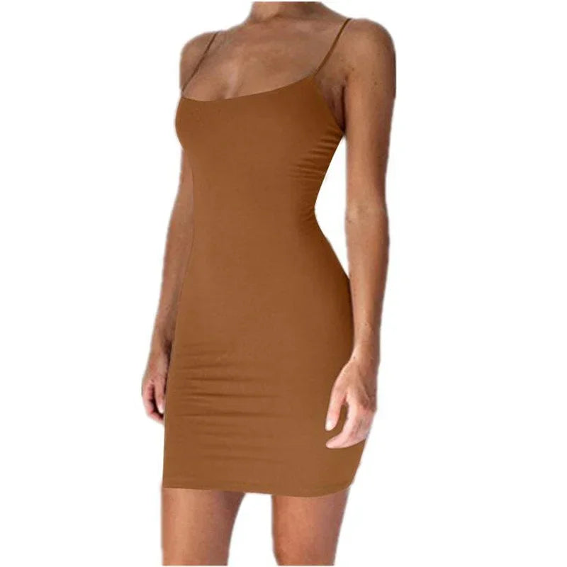 Summer Spaghetti Strap Mini Dress, 2025 Women Sexy Party Dresses.