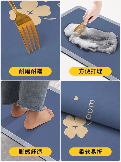 Bath Mats Bathroom  Anti Slip Floor Mat Quick Dry Shower Toilet Rug